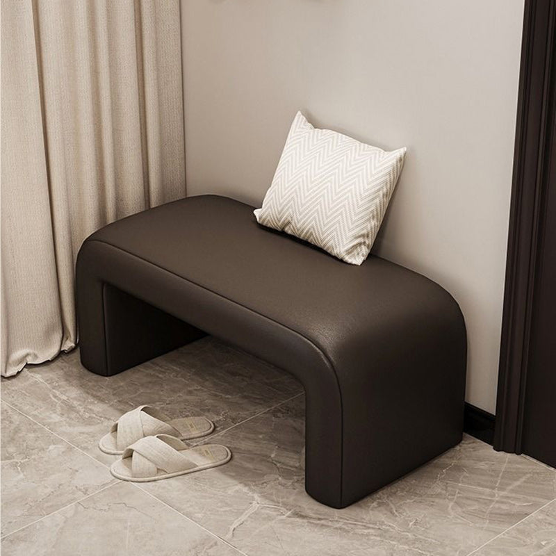 Contemporary PU Leather Wood Footstool Bench