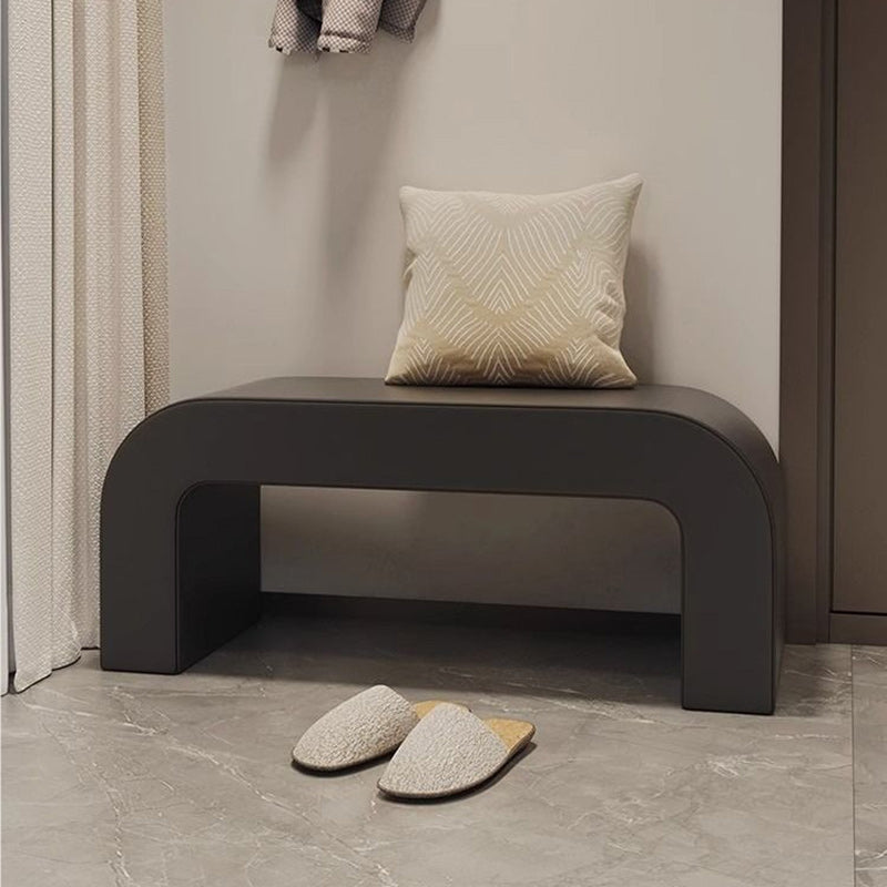 Contemporary PU Leather Wood Footstool Bench
