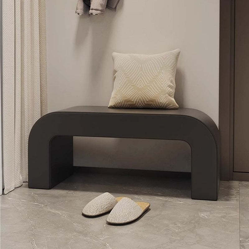 Contemporary PU Leather Wood Footstool Bench