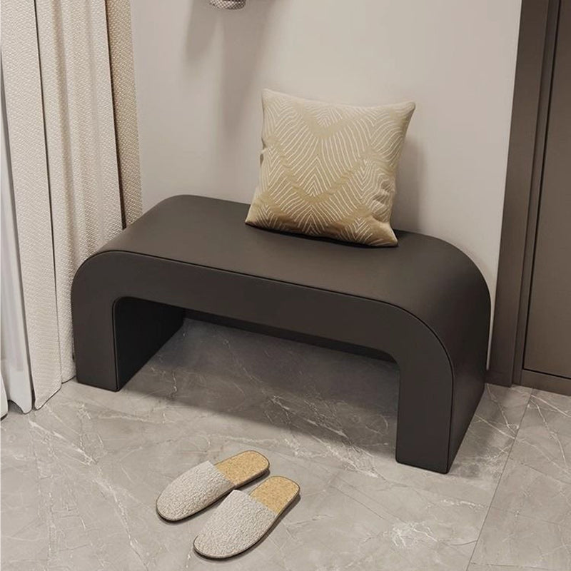 Contemporary PU Leather Wood Footstool Bench