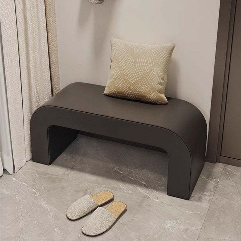 Contemporary PU Leather Wood Footstool Bench