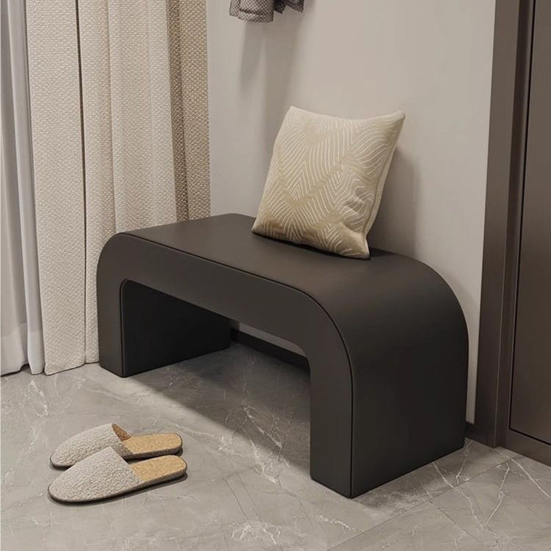 Contemporary PU Leather Wood Footstool Bench