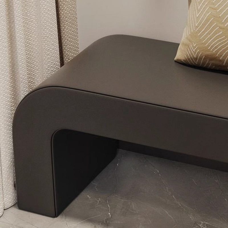 Contemporary PU Leather Wood Footstool Bench — White