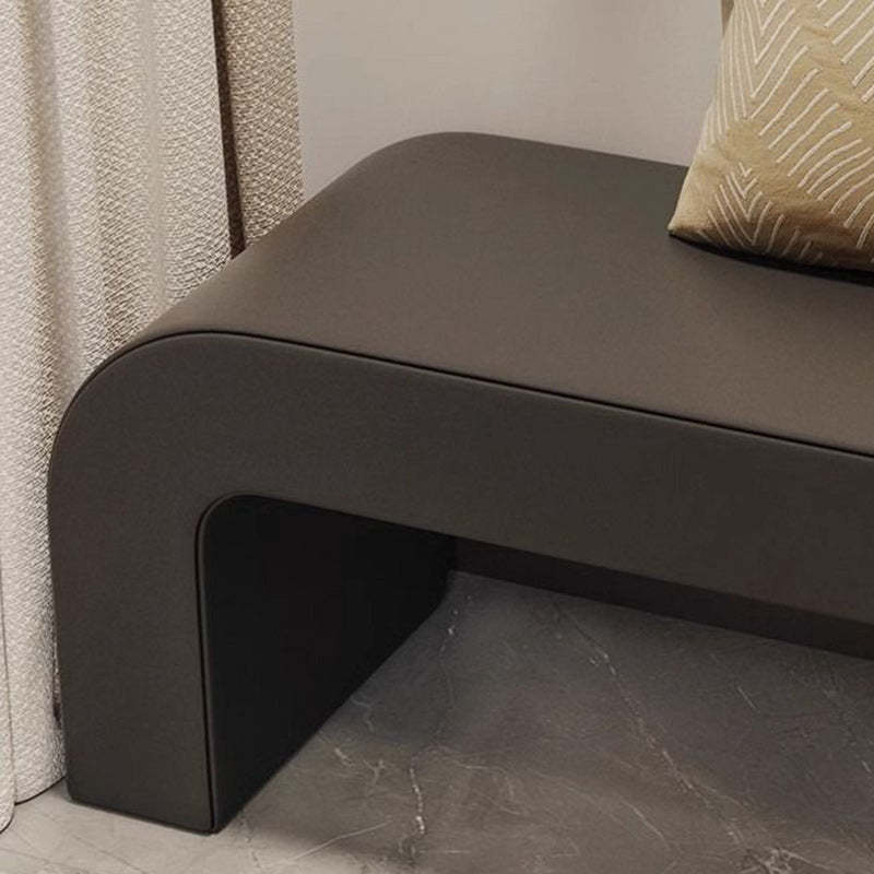 Contemporary PU Leather Wood Footstool Bench — White