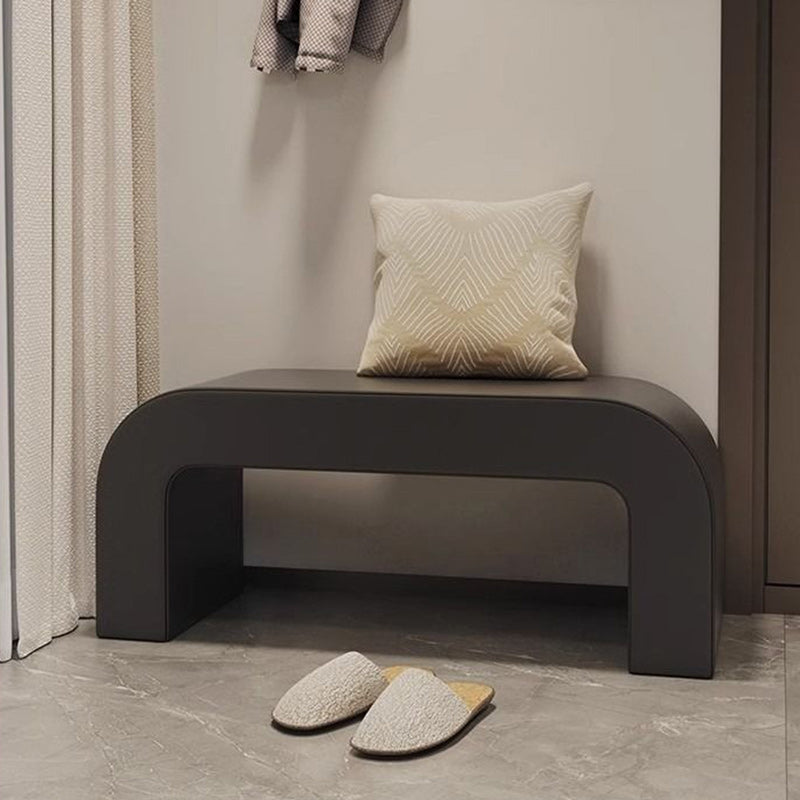 Contemporary PU Leather Wood Footstool Bench