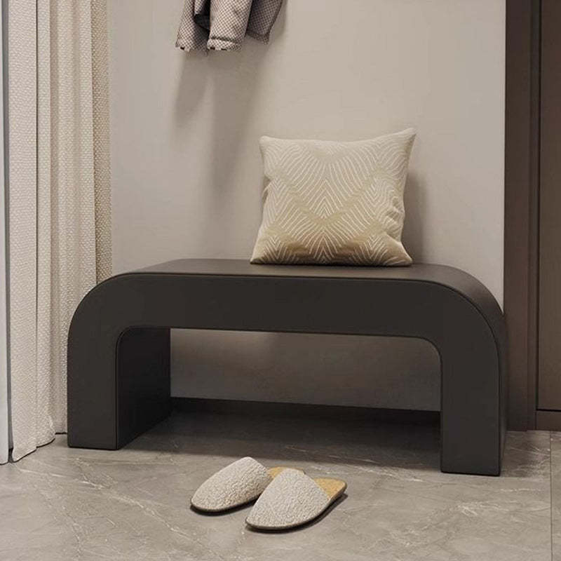 Contemporary PU Leather Wood Footstool Bench