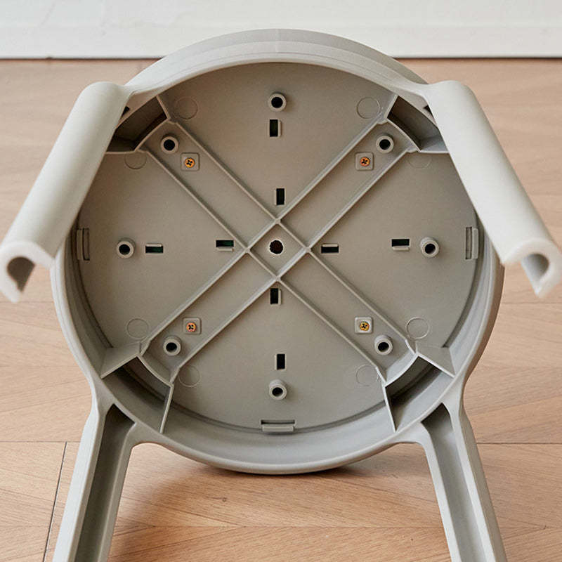 Minimalist Leather Round Chair — Orange