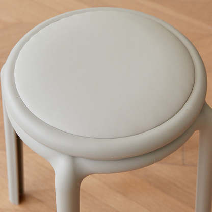 Minimalist Leather Round Chair — Green