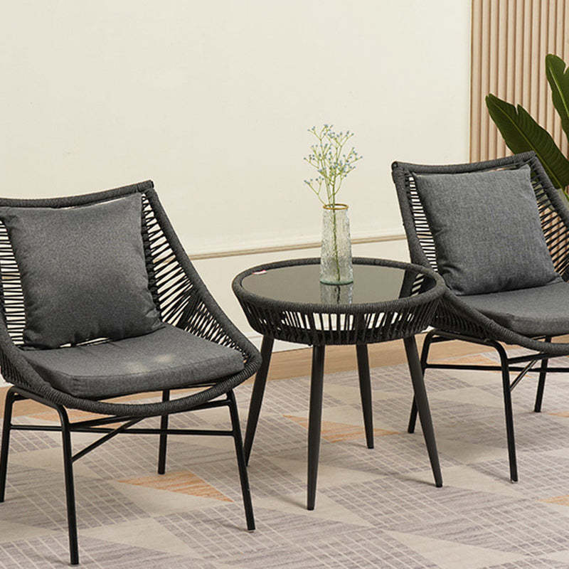 Chinese Rattan Cotton Metal Accent Chair