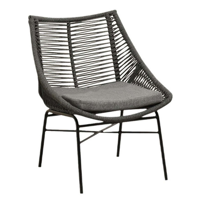 Chinese Rattan Cotton Metal Accent Chair
