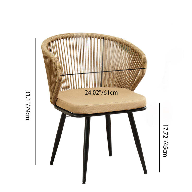 Chinese Rattan Cotton Metal Accent Chair