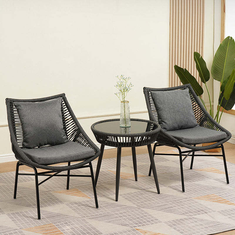 Chinese Rattan Cotton Metal Accent Chair