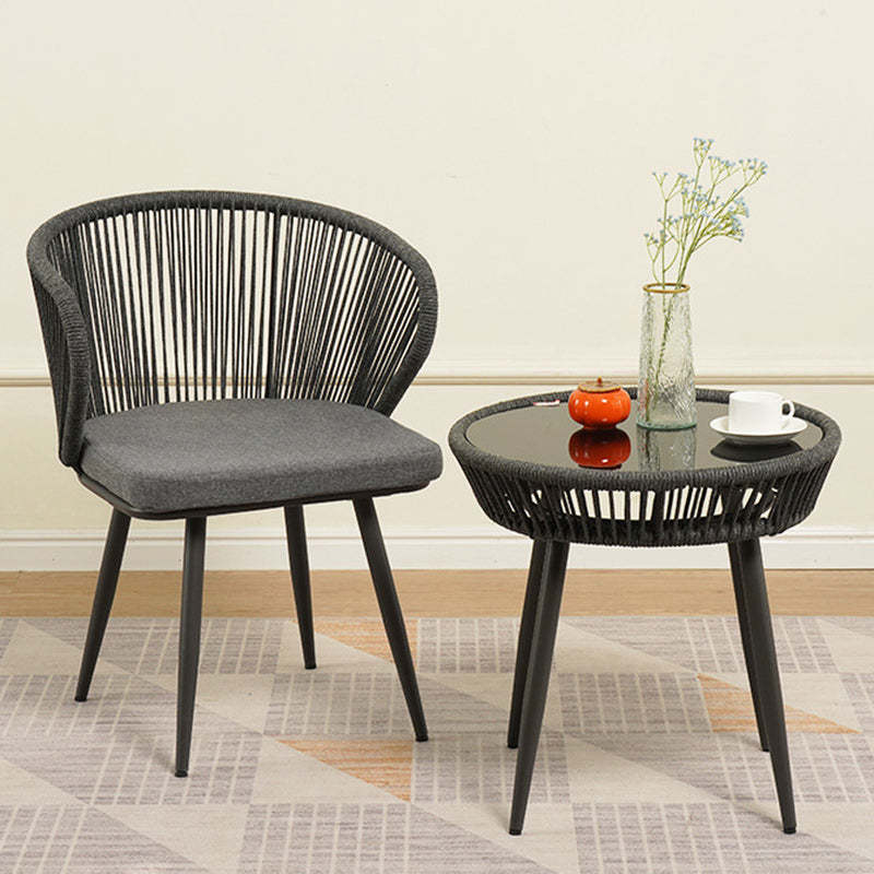 Chinese Rattan Cotton Metal Accent Chair