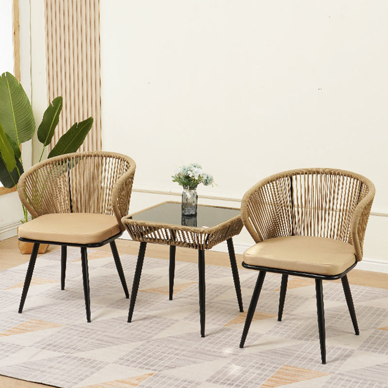 Chinese Rattan Cotton Metal Accent Chair