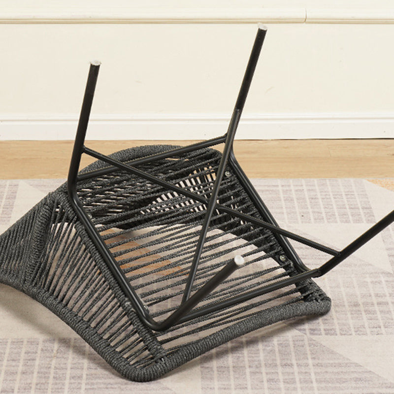 Chinese Rattan Cotton Metal Accent Chair