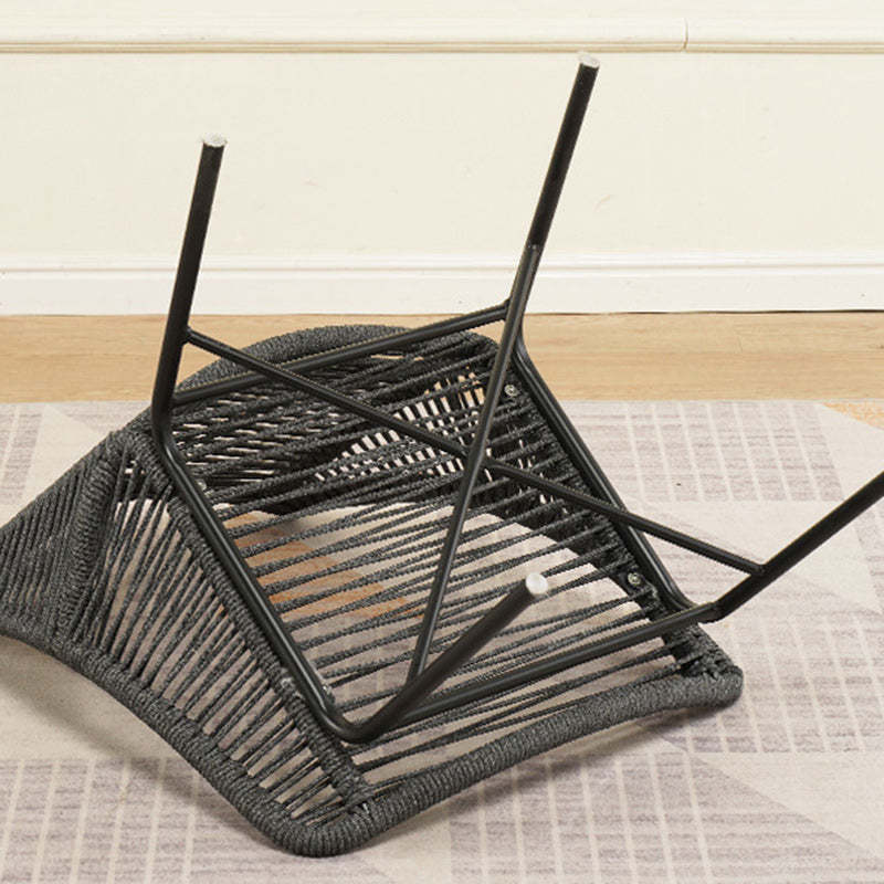 Chinese Rattan Cotton Metal Accent Chair