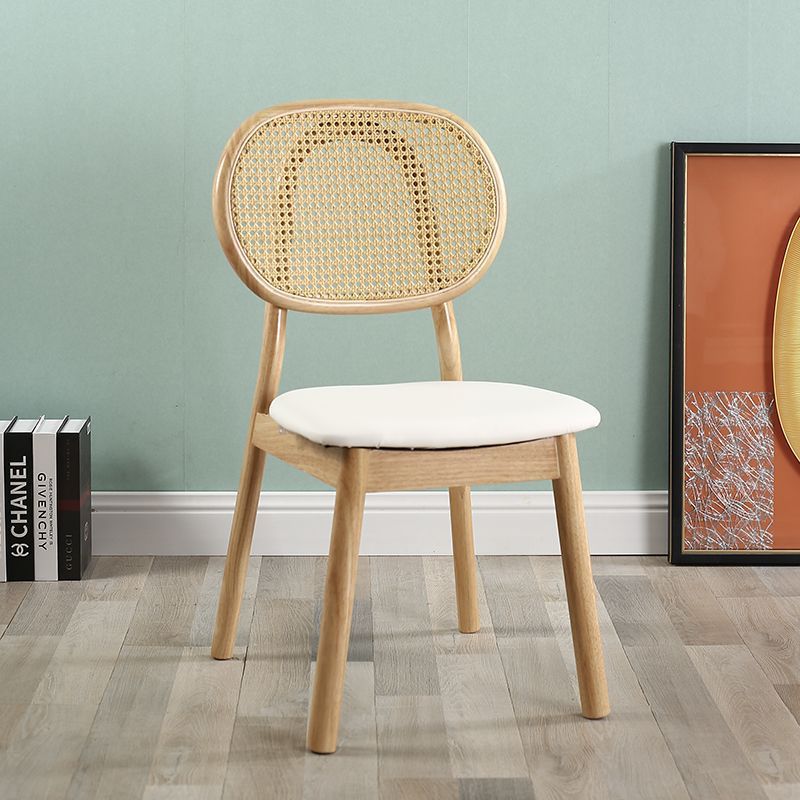 Scandinavian Rubberwood Rattan Dining Chair