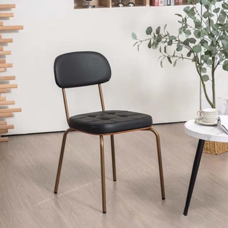 Rustic Arc Leather Wood Iron Dining Chair
