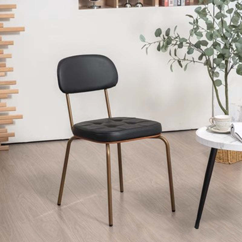 Rustic Arc Leather Wood Iron Dining Chair