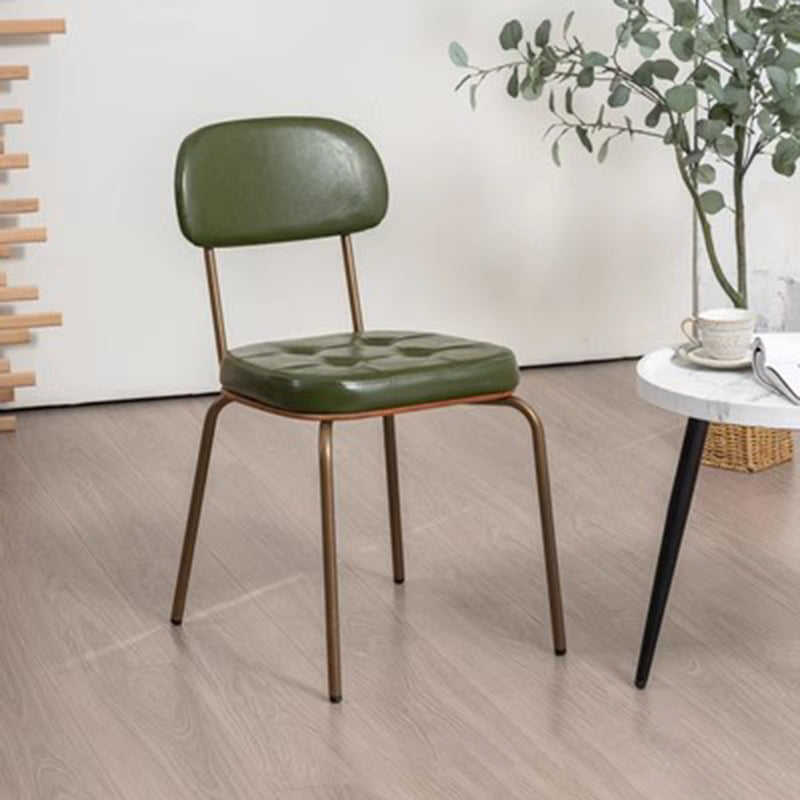 Rustic Arc Leather Wood Iron Dining Chair