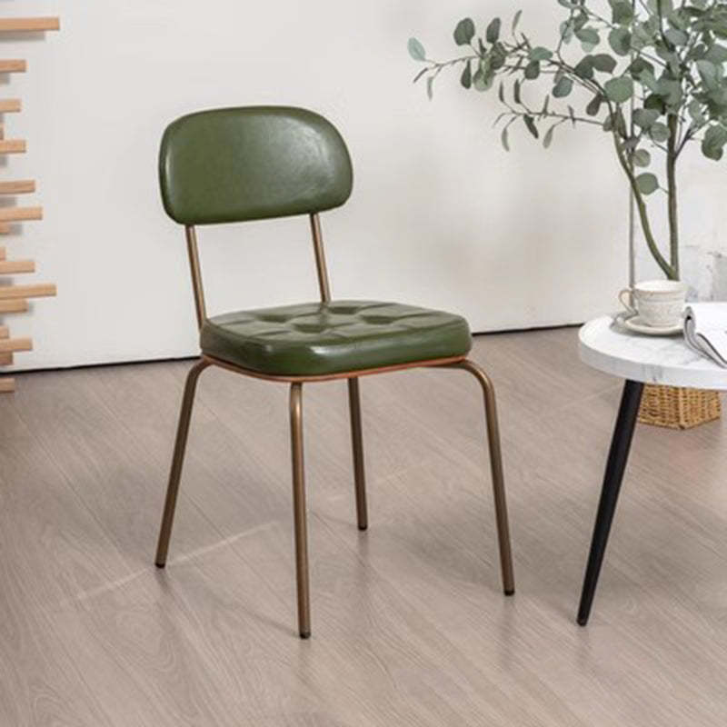 Rustic Arc Leather Wood Iron Dining Chair