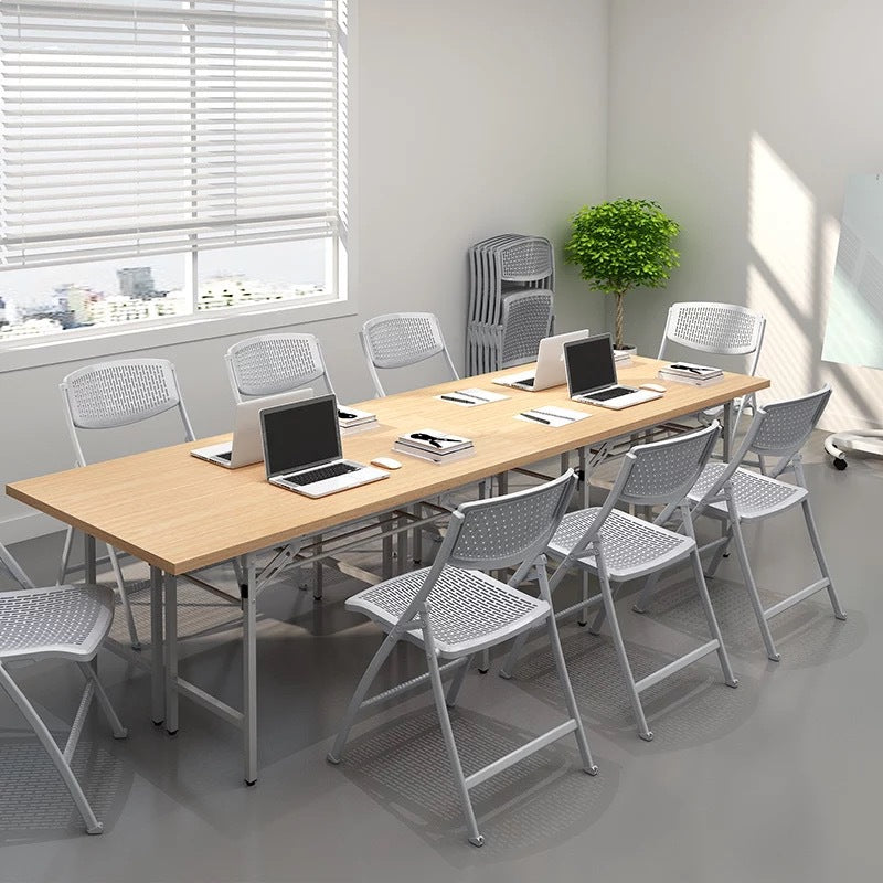 Minimalist Iron Plastic Desk Chair — Grey