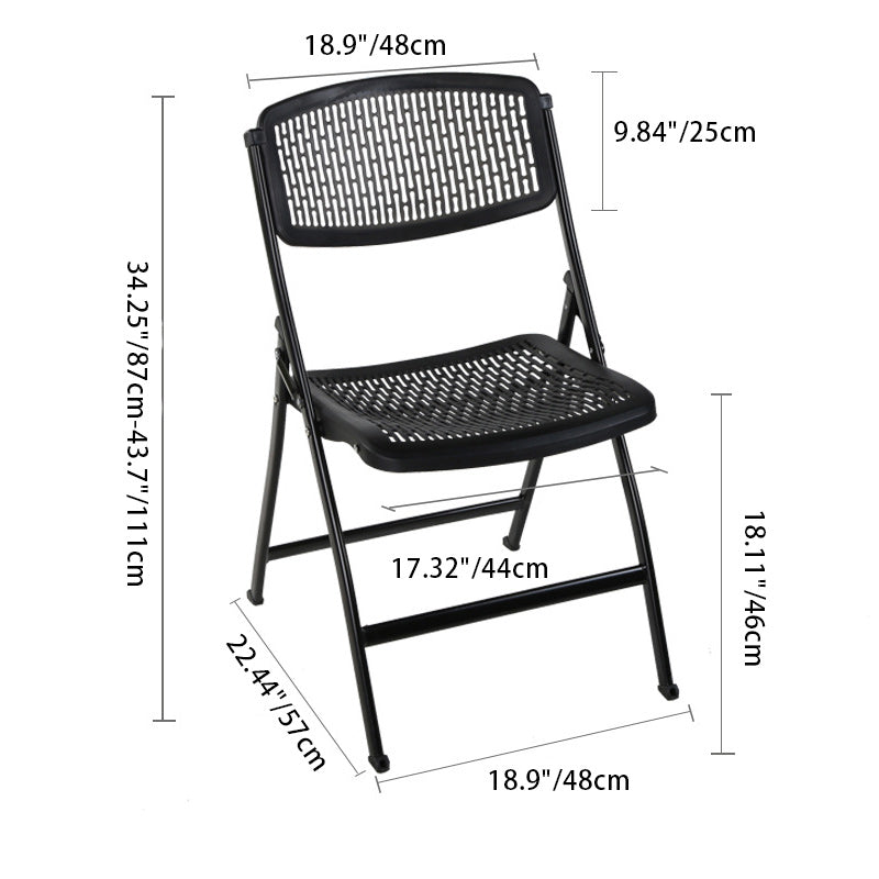 Minimalist Iron Plastic Desk Chair — White