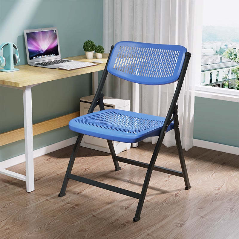 Minimalist desk blue office chairs in iron