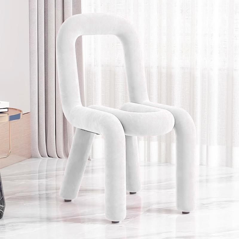Contemporary Flannelette Carbon Steel Chair