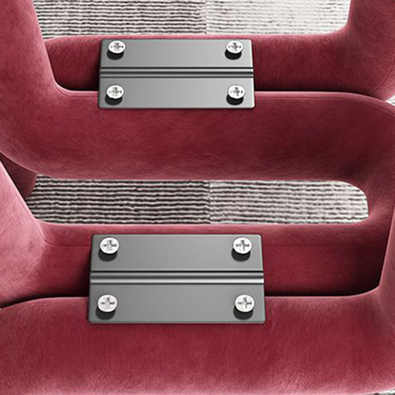 Contemporary Flannelette Carbon Steel Chair — Purple
