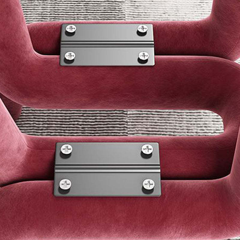 Contemporary Flannelette Carbon Steel Chair — Purple