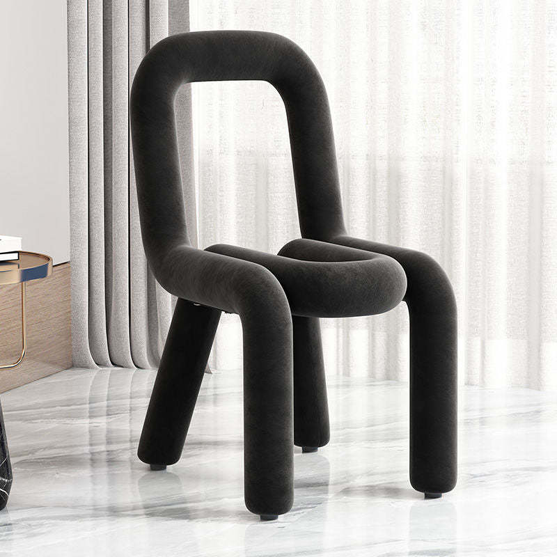 Contemporary Flannelette Carbon Steel Chair — Fruit Green