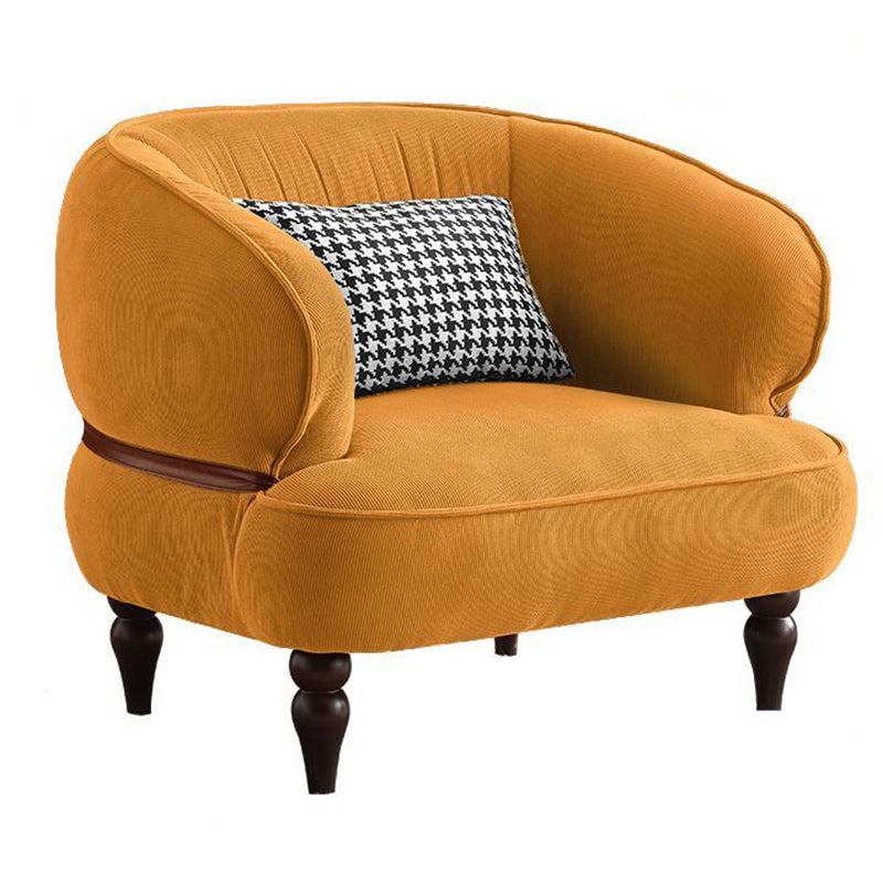 Retro Corduroy Wood Sofa with Armrest