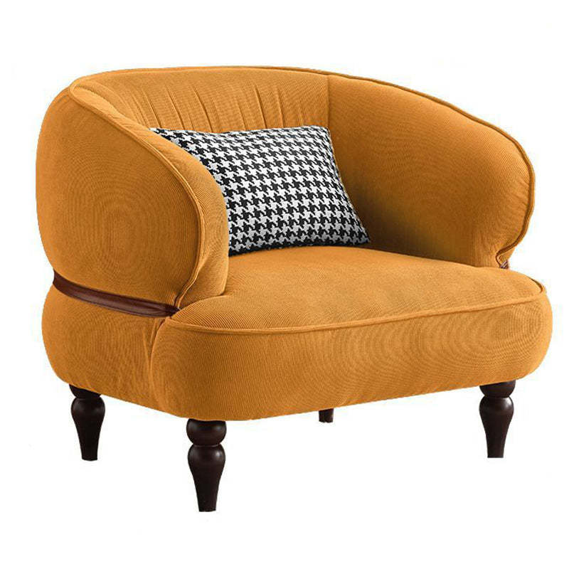 Retro Corduroy Wood Sofa with Armrest