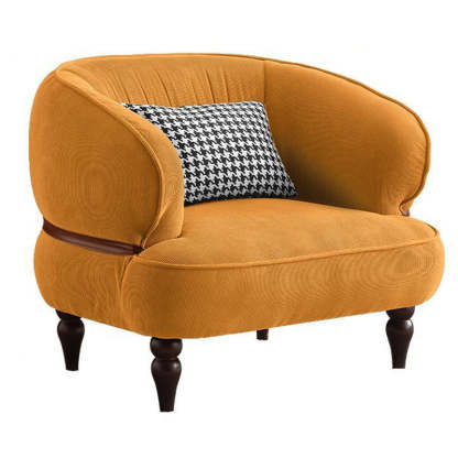 Retro Corduroy Wood Sofa with Armrest