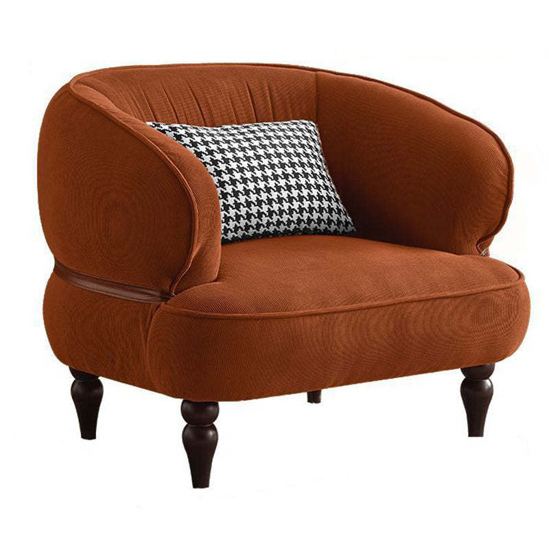 Retro Corduroy Wood Sofa with Armrest