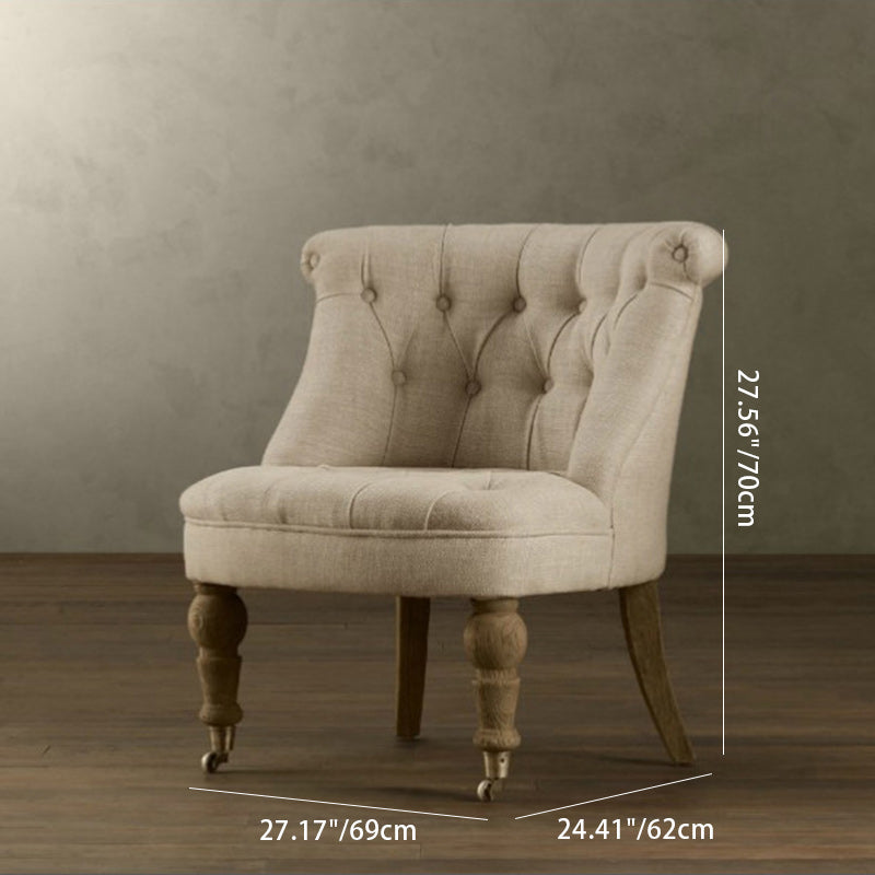 Traditional Rustic Fabric Armless Sofa