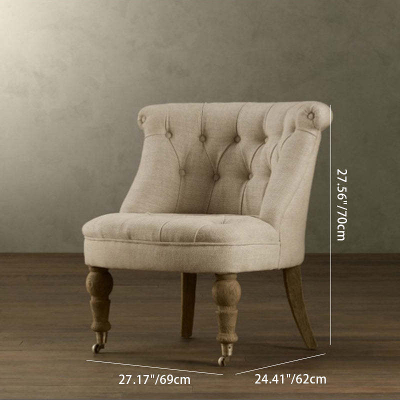 Traditional Rustic Fabric Armless Sofa