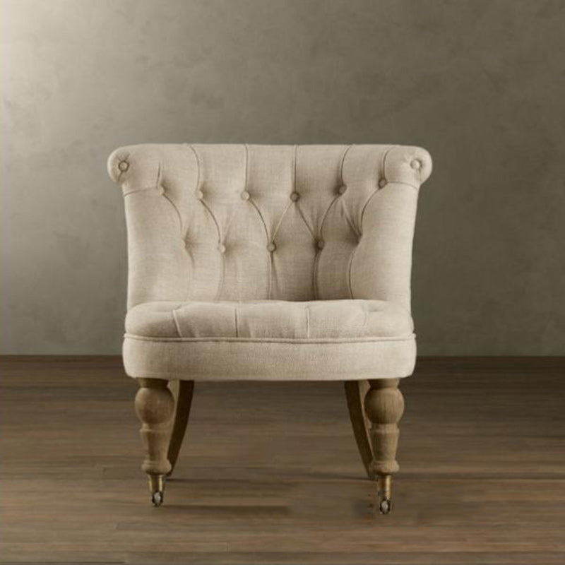 Gray fabric wood armless rust sofas - traditional