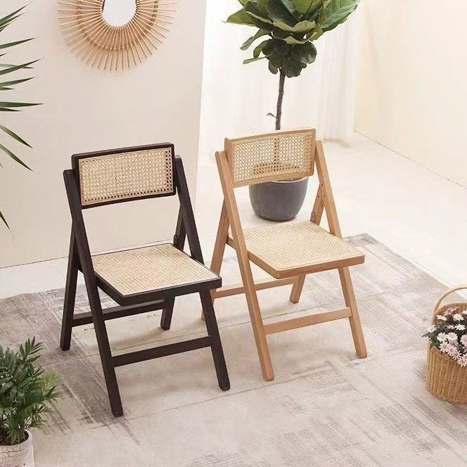 Boho Rattan Wood Dining Chair