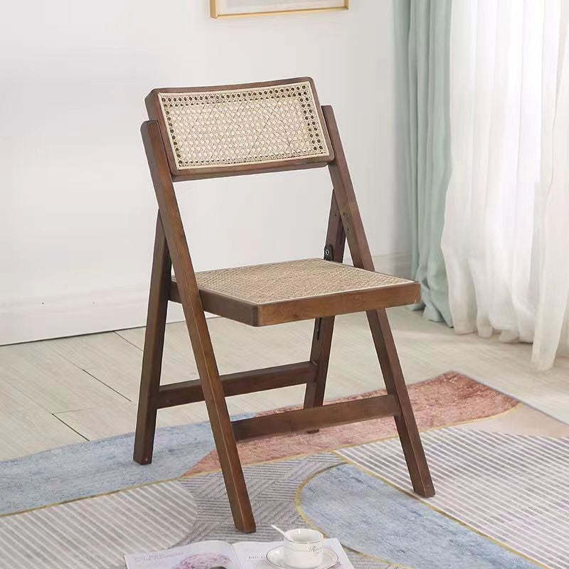 Boho Rattan Wood Dining Chair — Imitation Rattan / Wood Color