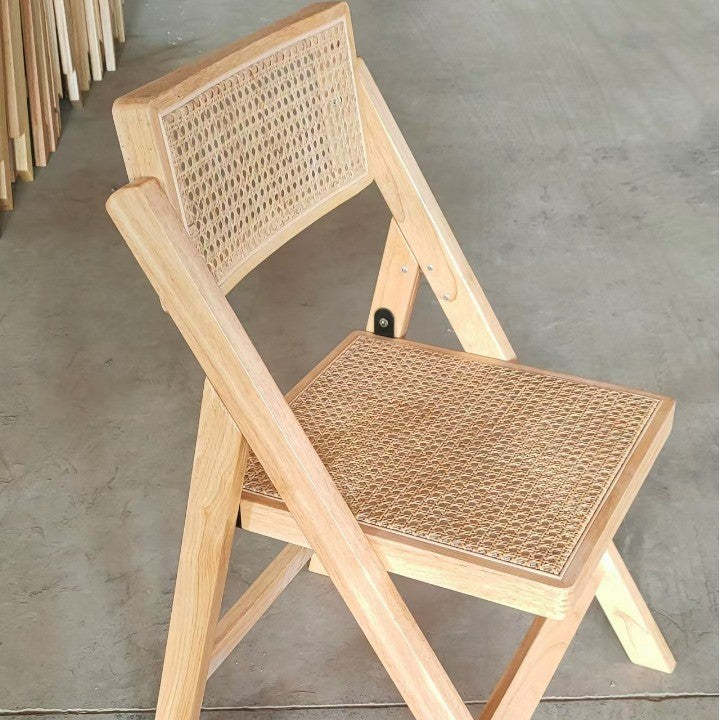 Boho Rattan Wood Dining Chair