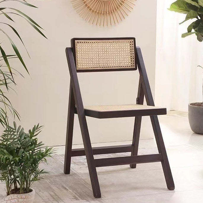 Boho Rattan Wood Dining Chair