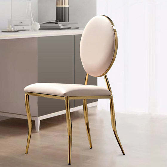 Nordic Stainless Steel Leather Dining Chair