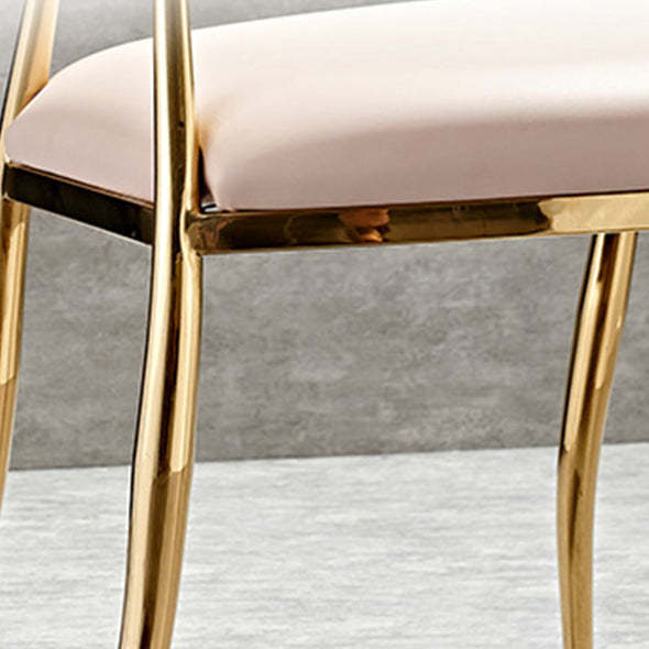 Nordic Stainless Steel Leather Dining Chair
