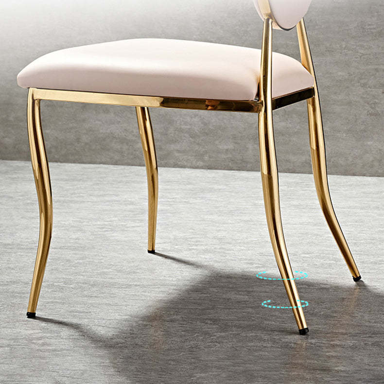Nordic Stainless Steel Leather Dining Chair