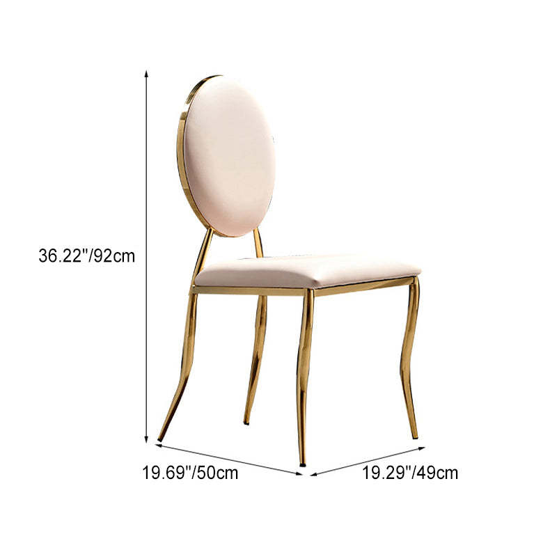 Nordic Stainless Steel Leather Dining Chair