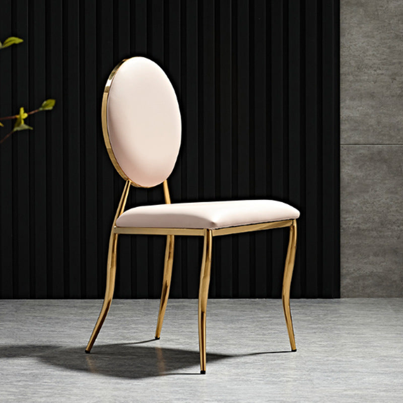 Nordic Stainless Steel Leather Dining Chair