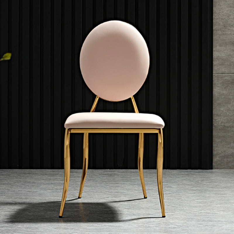 Nordic Stainless Steel Leather Dining Chair