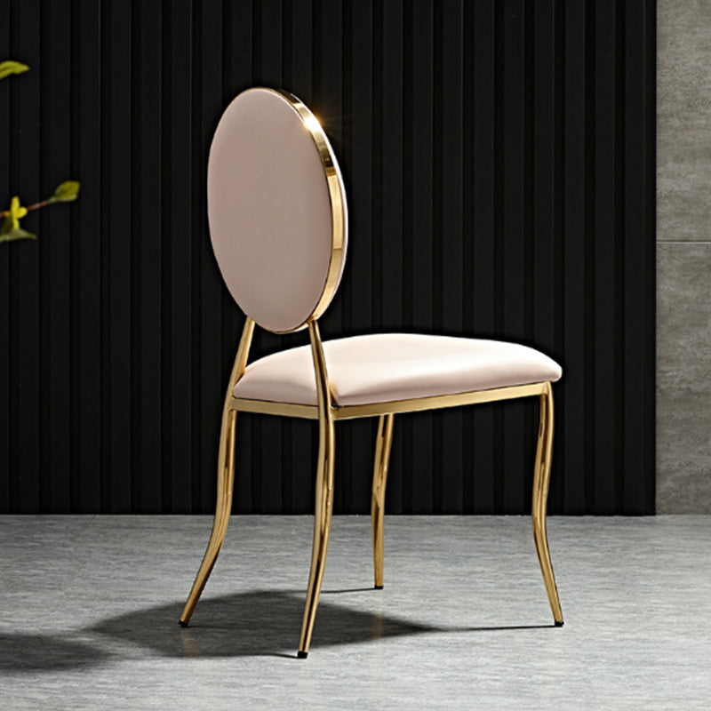 Nordic Stainless Steel Leather Dining Chair